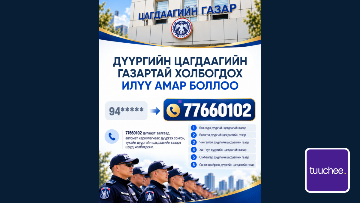 📢 ДҮҮРГИЙН ЦАГДААГИЙН ГАЗАРТАЙ ХОЛБОГДОХ ИЛҮҮ АМАР БОЛЛОО